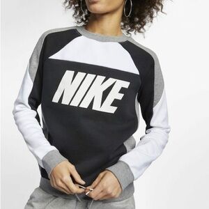 Nike Women S Sweatshirt - Gray/Black/White